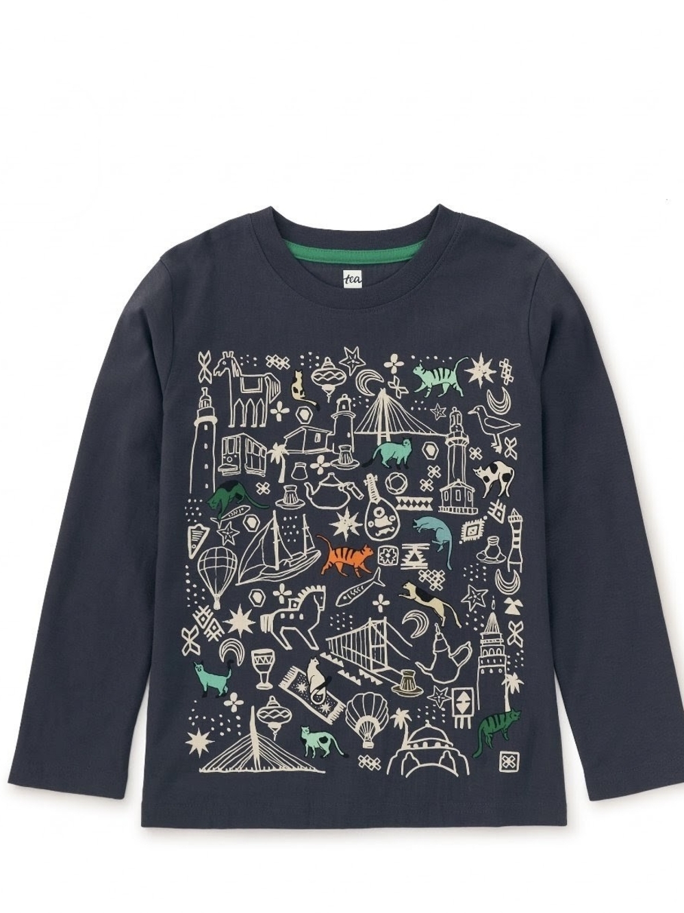 Tea Collection Cats in the City Graphic Tee Size 3 NWT